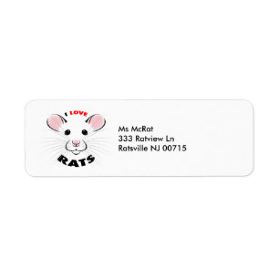 Étiquette J'aime l'étiquette de adresse de rats des