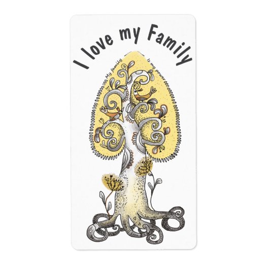 Étiquette J'aime ma famille (Devant)