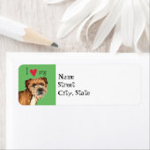 Étiquette J'aime ma frontière Terrier (En situation)