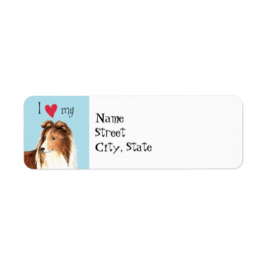 Étiquette J'aime ma Sheltie (Devant)