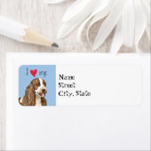 Étiquette J'aime mon anglais Cocker Spaniel (En situation)