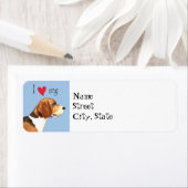 Étiquette J'aime mon Beagle (En situation)