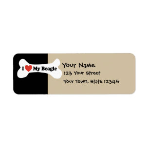 Étiquette J'aime mon beagle - os de chien