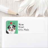 Étiquette J'aime mon berger mini-américain (En situation)