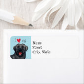 Étiquette J'aime mon Black Lab (En situation)