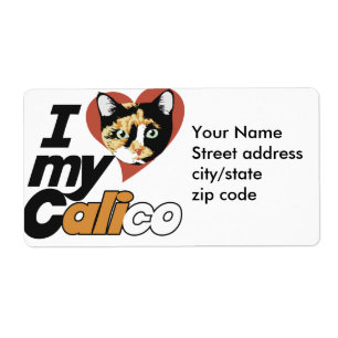 Étiquette J'aime mon chat CALICO