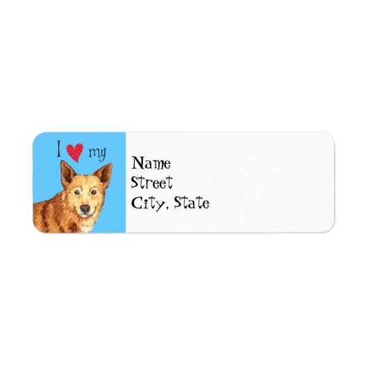 Étiquette J'aime mon chien canadien (Devant)