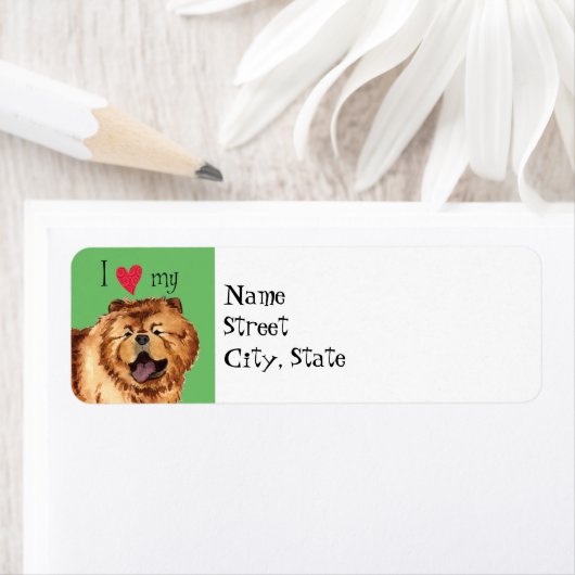 Étiquette J'aime mon Chow Chow (En situation)