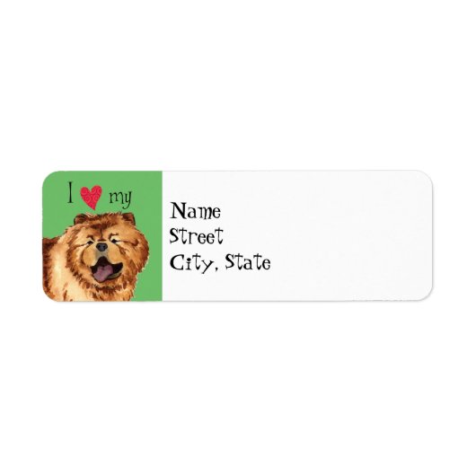 Étiquette J'aime mon Chow Chow (Devant)