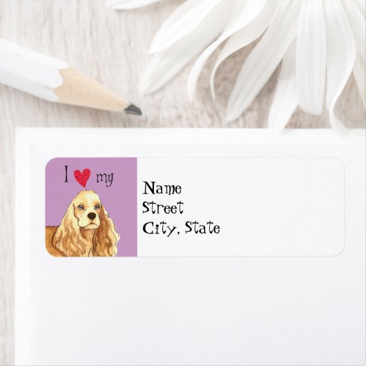 Étiquette J'aime mon Cocker Spaniel (En situation)