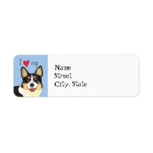 Étiquette J'aime mon corgi de Gallois de cardigan