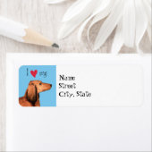 Étiquette J'aime mon Dachshund aux cheveux longs (En situation)