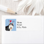 Étiquette J'aime mon Husky (En situation)