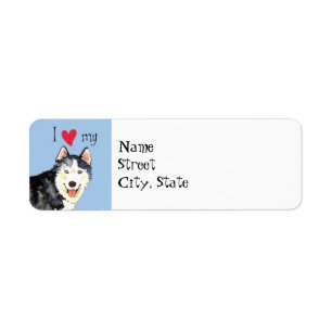 Étiquette J'aime mon Husky