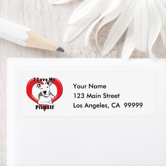 Étiquette J'aime mon logo PitBull (En situation)