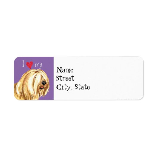 Étiquette J'aime mon Terrier tibétain (Devant)