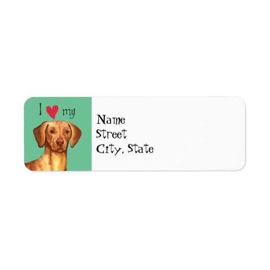 Étiquette J'aime mon Vizsla (Devant)