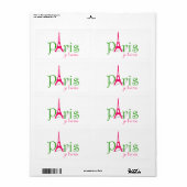 Étiquette J'aime Paris (Feuille entière)