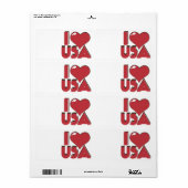 Étiquette J'aime USA Rétro 80s (Feuille entière)