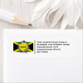 Étiquette Jamaïque Drapeau Monogramme Mariage Adresse de ret (En situation)