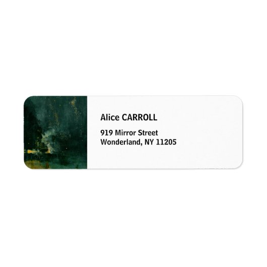 Étiquette James Whistler - Nocturne en noir et or (Devant)