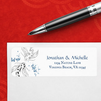 Étiquette Japonais Koi Fish Mariage Adresse