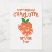 Étiquette Jar de bonbons orange personnalisé (Étiquettes simples)