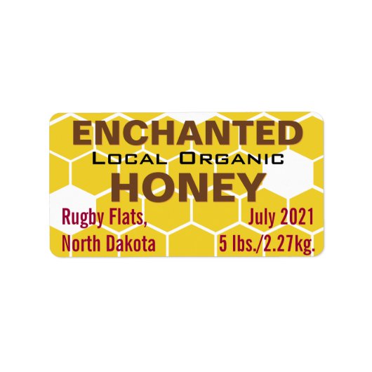 Étiquette Jar de miel biologique local enchanté (Devant)