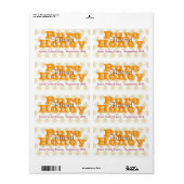 Étiquette Jar de miel filtré de Queen Bee (Feuille entière)