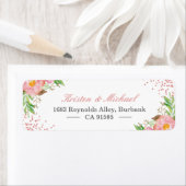 Étiquette Jardin aquarelle botanique floral rose blush (En situation)