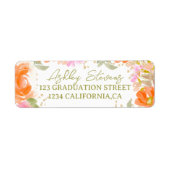 Étiquette Jardin boho orange fleur sauvage graduation (Devant)