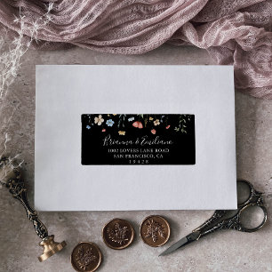 Étiquette Jardin Coloré Fleur Sauvage Mariage RSVP Adresse