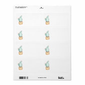 Étiquette Jardin de Cactus | Adresse aquarelle (Feuille entière)