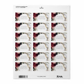 Étiquette Jardin de fleurs de verdure de prune veloutée Mari (Feuille entière)