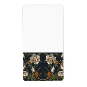 Étiquette Jardin de Magnolia foncé Vintage Floral