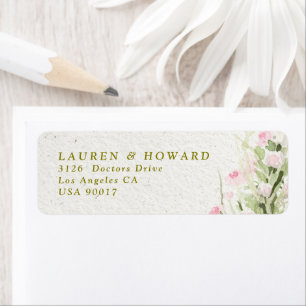 Étiquette jardin de mariage floral français délicat Adresse