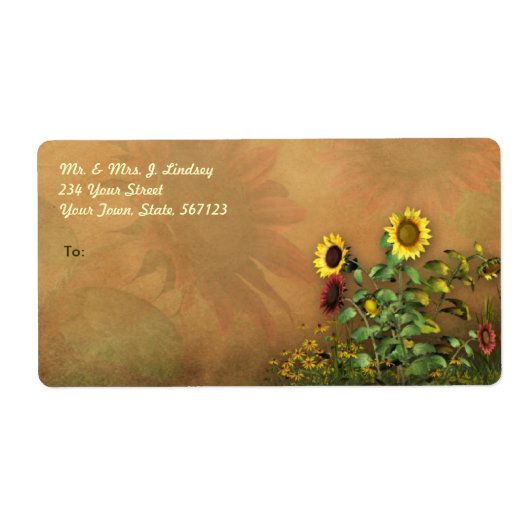 Étiquette Jardin de tournesol 1 (Devant)