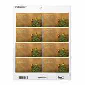Étiquette Jardin de tournesol 1 (Feuille entière)