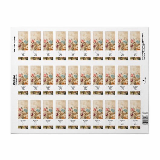 Étiquette Jardin des fleurs 402b (Feuille entière)