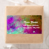 Étiquette JARDIN DES OMBRES PERDUES, Bleu rose Turquoise vio (En situation)