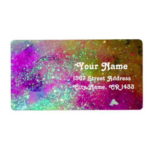 Étiquette JARDIN DES OMBRES PERDUES, Bleu rose Turquoise vio (Devant)