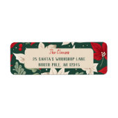 Étiquette Jardin d'hiver de Noël botanique Adresse de retour (Devant)