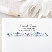 Étiquette Jardin Fleur sauvage bleu aquarelle (En situation)