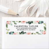 Étiquette Jardin Floral rose pâle Rose Mariage d'aquarelle (En situation)