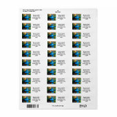 Étiquette Jardin japonais peint (Feuille entière)