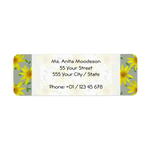 Étiquette Jardin Jaune Arnica Fleur sauvage sur n'importe qu (Devant)