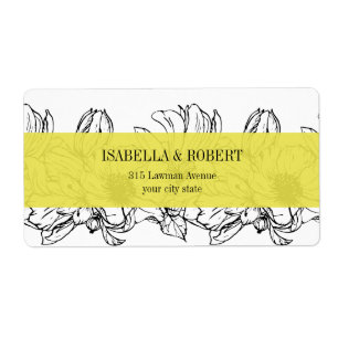 Étiquette Jardin moderne   jaune   mariage floral