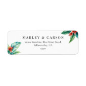 Étiquette Jardin Tropical de Mariage Adresse de Retour (Devant)
