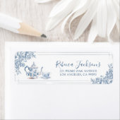 Étiquette Jardin victorien bleu foncé L'après-midi Thé (En situation)