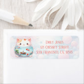 Étiquette Jarres d'animaux capricieux - Chat - Adresse de re (En situation)